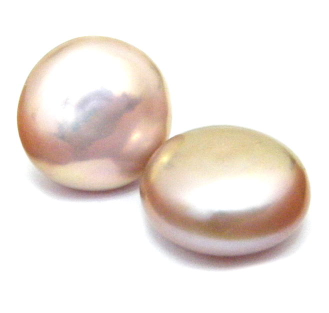 White/Natural Colours 15-16mm Undrilled Coin Pearl Pairs